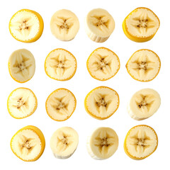 Sweet Yellow Banana Slices Sixteen Fruit Cross Sections