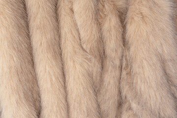 Texture of faux fur as a background, top view.