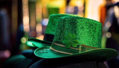 Festive St. Patrick's Day Scene &ndash; Green Hats and Clovers Display