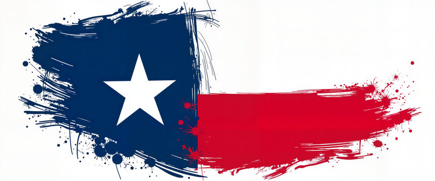 Dynamic Texas flag abstract design with bold brushstrokes, artistry