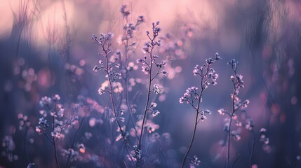 Soft Focus Floral Background with Delicate Flowers and Bokeh Effect