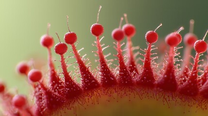 Close-Up of Vibrant Red Plant with Unique Stamen Structure