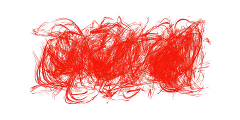 Abstract red scribbles random strokes illustration isolated on transparent background