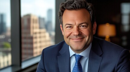 Remote teamwork in action: A laptop screen displaying smiling business professionals during a virtual meeting.