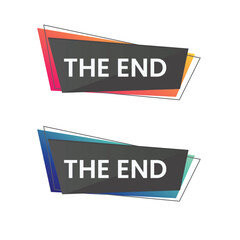 speech banner with word the end on white background stock illustration