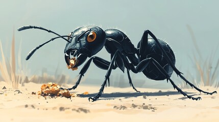 Giant ant foraging in desert