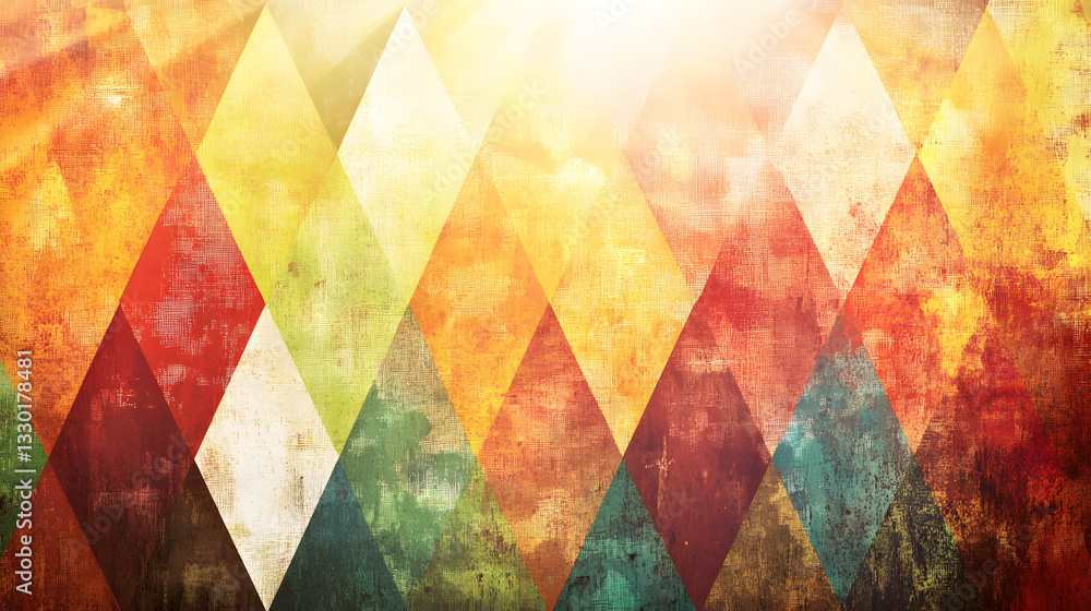 Poster a colorful abstract background filled with bold triangle patterns creating a vivid and dynamic visua