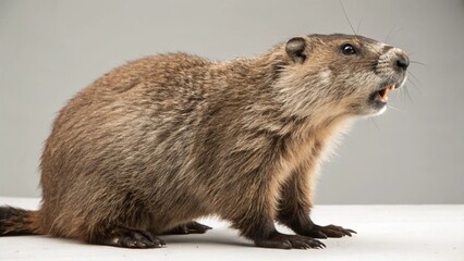 Mountain Beaver in full view on studio background
