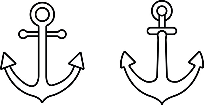 Anchor Editable Stroke Outline Icons