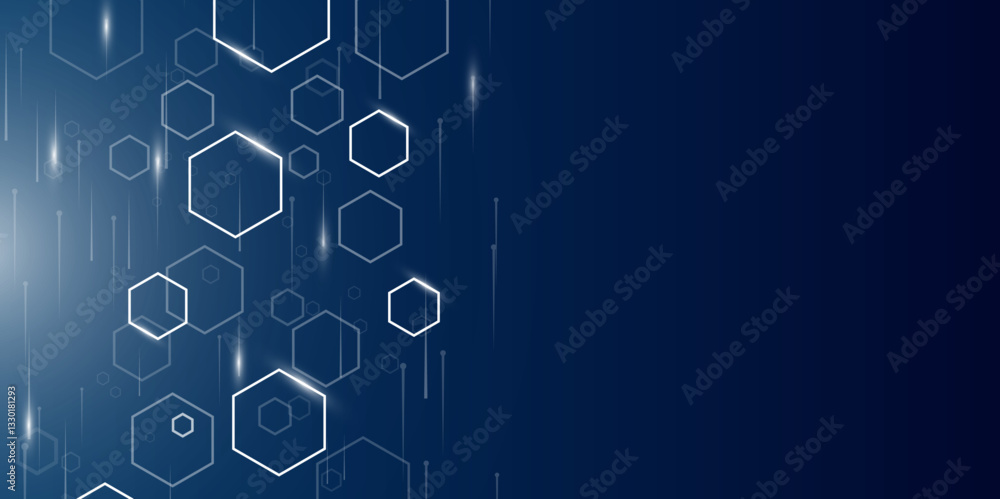 Aufkleber futuristic science and technology hexagon background. professional corporate technology background w