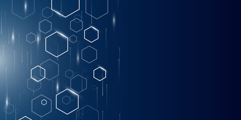 Fototapeta premium Futuristic Science and Technology Hexagon Background. Professional Corporate Technology Background with Hexagonal Shapes. 