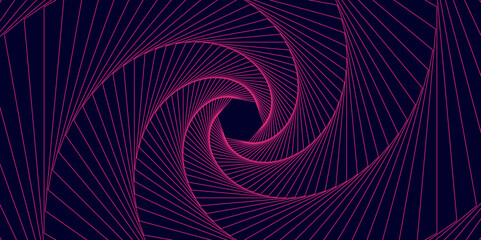 Naklejka premium Dynamic Twisting Lines, Abstract Optical Illusion Art. Creative Abstract Spiral Wave, Digital Flow Design. Vector. Illustration.