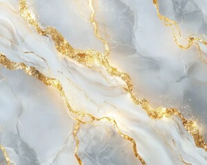 Elegant Marble Texture with Gold Veins and Subtle Gray Tones