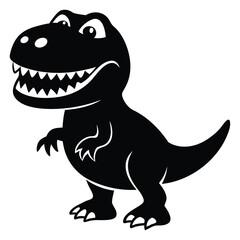 Naklejka premium Dinosaur vector art illustration, solid white background Tyrannosaurus dinosaur silhouette vector illustration 