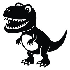 Fototapeta premium Dinosaur vector art illustration, solid white background Tyrannosaurus dinosaur silhouette vector illustration 