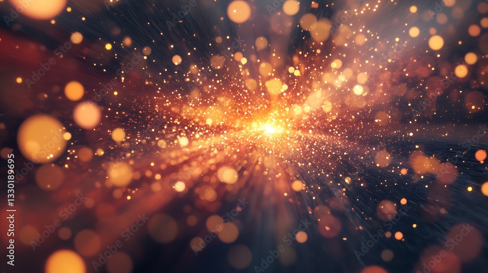 Aufkleber a vibrant explosion of light and particles creating a cosmic or abstract effect.