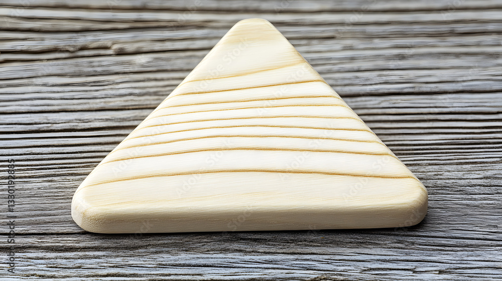 Aufkleber a rustic piece of wood resting on a table displaying the natural grain and texture perfect for rusti