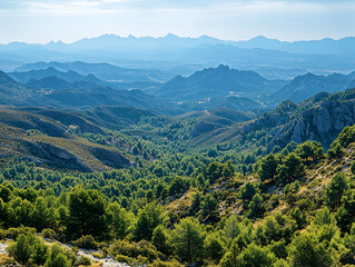 Naklejka premium Mountain landscape panorama