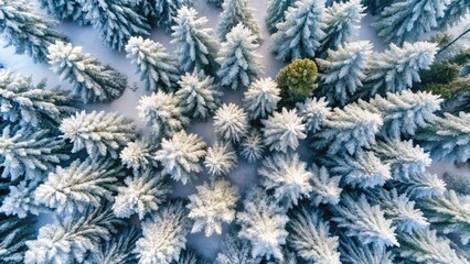Drone Photography: White Pine Tufts, Winter Textures, Seasonal Overlay, High-Resolution Images