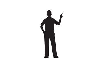 Obraz premium black and white color cricket umpire vector silhouette illustration 