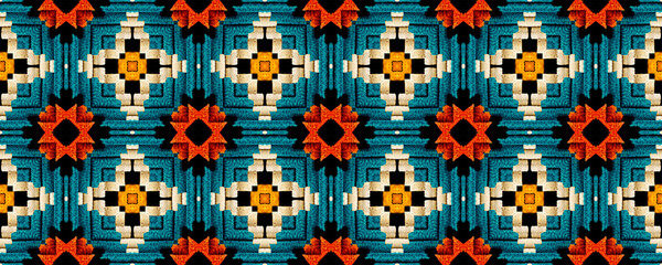 Seamless Navajo Embroidery. Modern Strips
