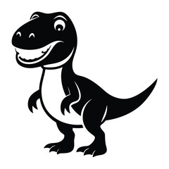 Dinosaur vector art illustration, solid white background Tyrannosaurus dinosaur silhouette vector illustration 
