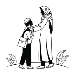 Fototapeta premium Islamic Family Unity: A Symbol of Love, Faith, and Togetherness