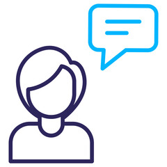 Obraz premium Woman Opinion Outline Color icon