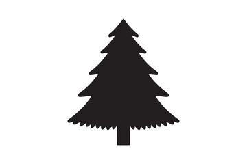 Fototapeta premium black and white color Christmas tree vector silhouette illustration 
