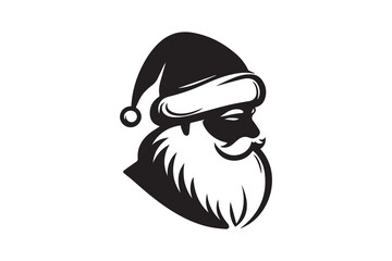 black and white color santa clause vector silhouette illustration 
