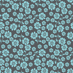 Exotic hand drawn flowers, seamless patterns with floral for fabric, textiles, clothing, wrapping paper, cover, banner, home decor, abstract backgrounds. Vector illustration