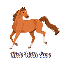 horse cartoon character | Vector illustration of a horse | Silhouette of a horse in colors 