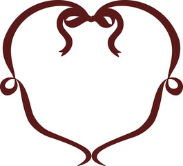 Vintage Coquette Frame with Ribbons Bows Silhouette