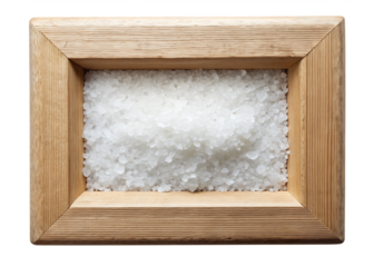 big grain salt frame corner isolated on a white background..PNG