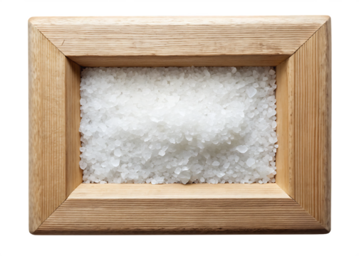big grain salt frame corner isolated on a white background..PNG