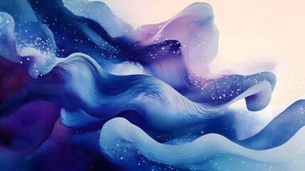 Abstract Blue and Purple Swirling Nebula