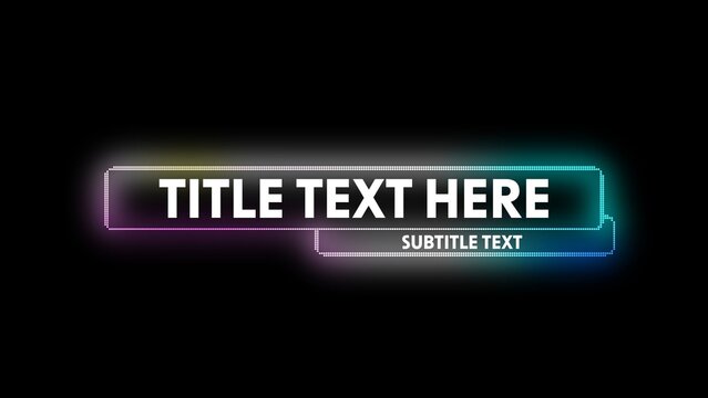 Glowing Colorful Text Title & Subtitle Intro