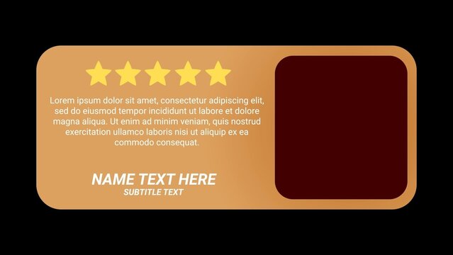 Corporate Business Review Panel with Rating & Image Placeholder