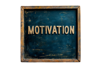 Chalkboard with word Motivation isolated on transparent background