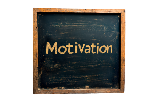 Chalkboard with word Motivation isolated on transparent background