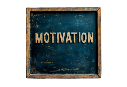 Chalkboard with word Motivation isolated on transparent background