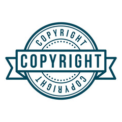 copyright rubber stamp design vector template