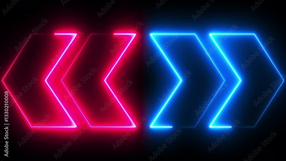 Poster outline neon arrows. computer generated 3d render