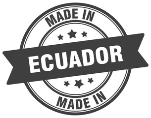 Made in Ecuador round sign. Made in Ecuador stamp.