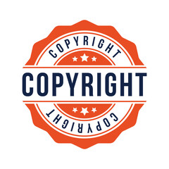 copyright rubber stamp design vector template