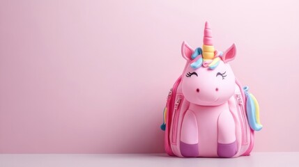 Pink unicorn backpack, adorable design