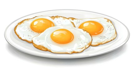 fried eggs on a white plate