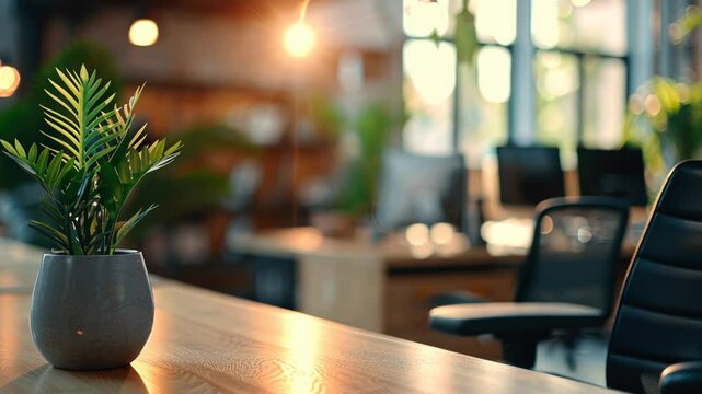 Potted Plant on Wooden Table