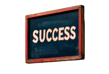 Blackboard with word Success isolated on transparent background