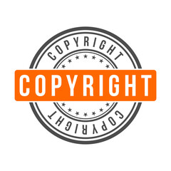 copyright rubber stamp design vector template